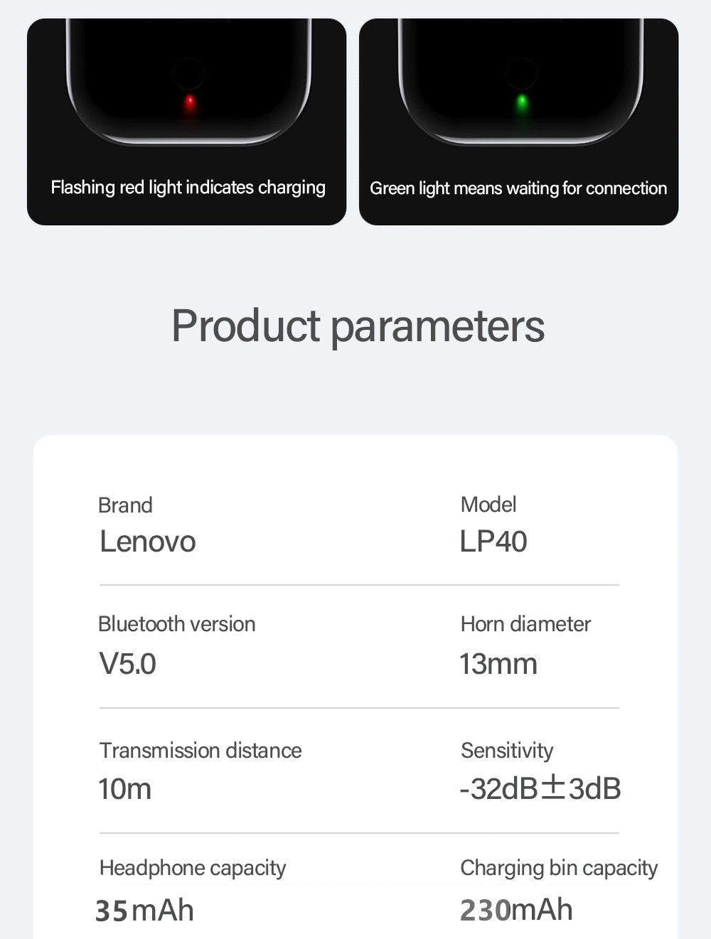 Auriculares inalámbricos Bluetooth de Lenovo