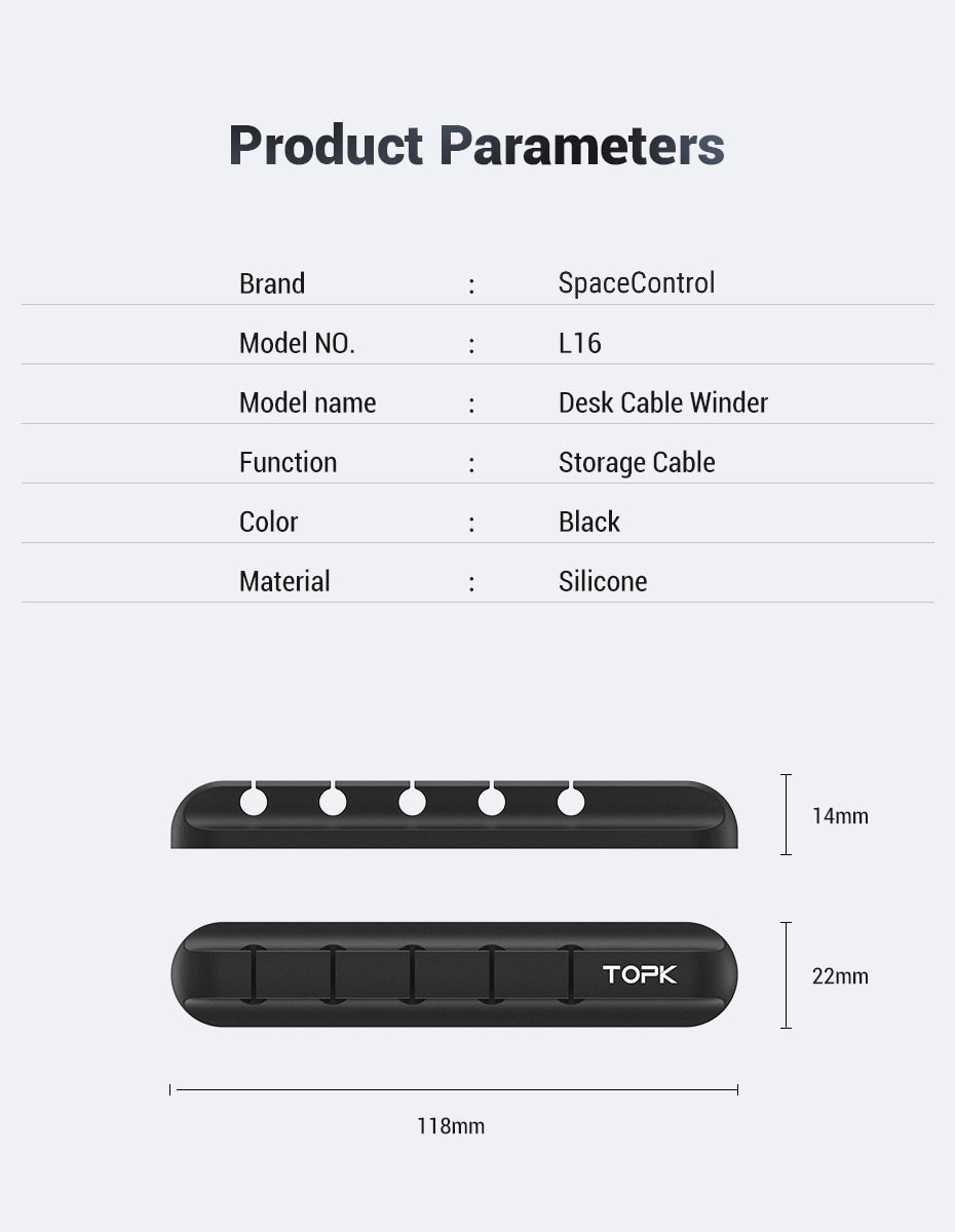 SpaceControl Desktop Cord & Wire Organizer