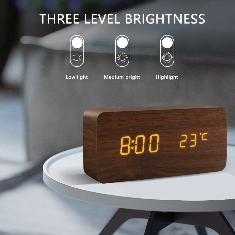 TimeFlies Digital Wooden Alarm Clock